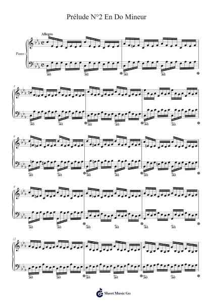 Prelude No. 2 in C Minor, BWV 847 Sheet Music by Johann Sebastian Bach-Arr.Crailynn Rodlan