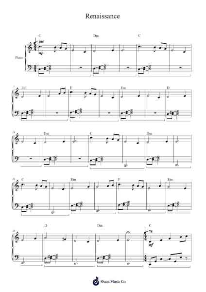 Renaissance Sheet Music by Martin Philipp Rother-Arr.Hudthur Simpglas
