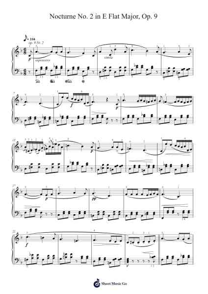 Nocturne No. 2 in E Flat Major, Op. 9 Sheet Music by Frédéric Chopin-Arr.Bysey Truwood