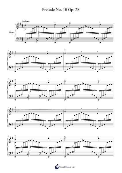 Prelude No. 10 in C Sharp Minor, Op. 28 Sheet Music by ...etc...-Arr.Jersoon