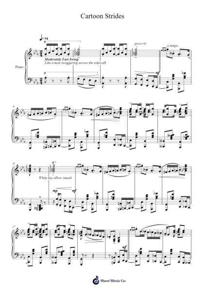 Cartoon Strides Sheet Music by Fanfoe-Arr.Payrusk
