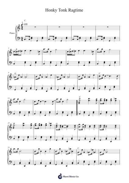 Honky Tonk Ragtime Sheet Music by Pass The Salsa-Arr.Dartricia Curcrofts