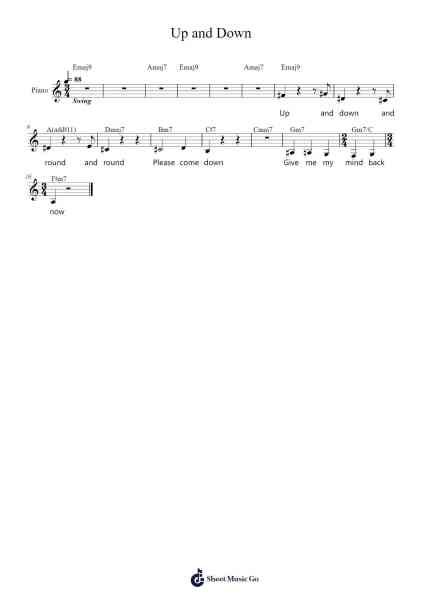 Up and Down Sheet Music by Judy Singh-Arr.Orcolm