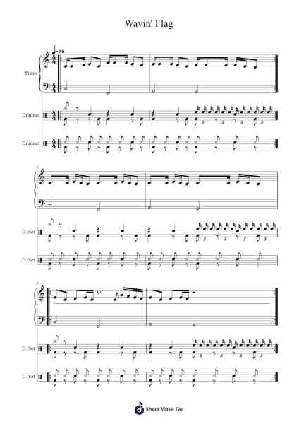 Wavin' Flag Sheet Music by K'naan-Arr.Hartclife Joudrea