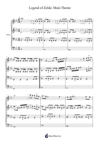 Legend of Zelda: Main Theme Sheet Music by Koji Kondo-Arr.Alickbush