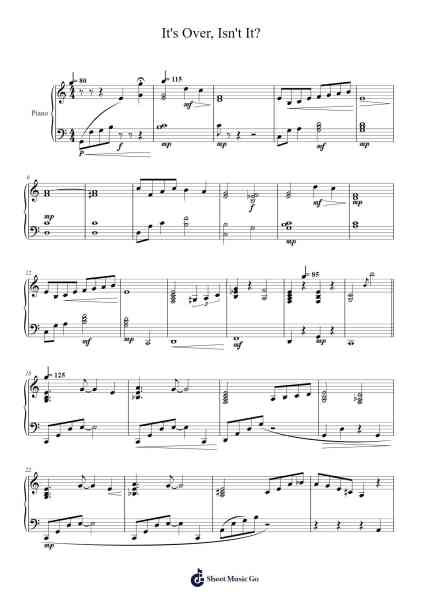 It's Over, Isn't It? Sheet Music by Aivi & Surasshu-Arr.Davehan