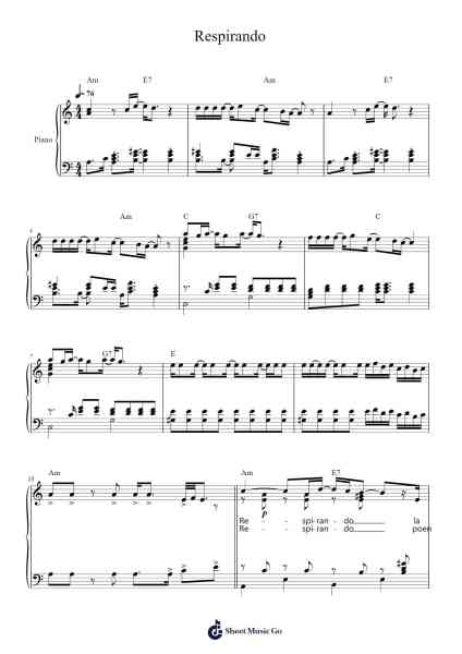 Respirando Sheet Music by Lucio Battisti-Arr.Otnold