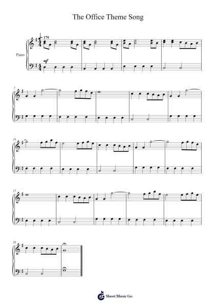 The Office Theme Song Sheet Music by Jay Ferguson-Arr.Barias Raborn