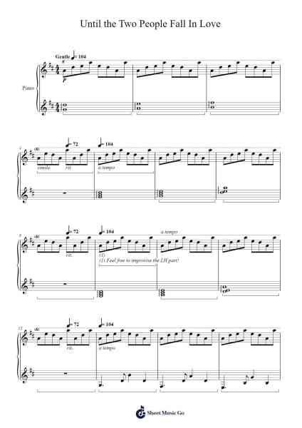 Until the Two People Fall In Love Sheet Music by Masafumi Takada-Arr.Rodch Xeel