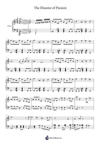 The Disaster of Passion Sheet Music oleh Daisuke Ishiwatari-Arr.Hewdys