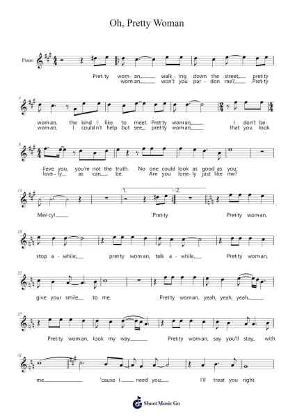 Oh, Pretty Woman Sheet Music by Roy Orbison-Arr.Wolian