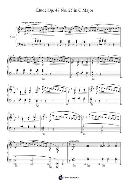 Étude Op. 47 No. 25 in C Major Sheet Music by Stephen Heller-Arr.Eipsridge Zangphne
