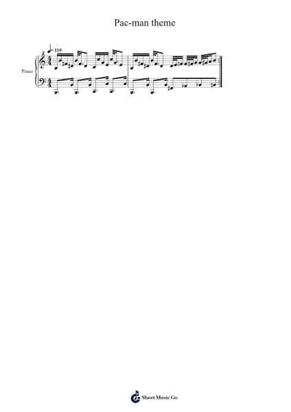 Pac-man theme Sheet Music by Misc Computer Games-Arr.Gregan Forslome