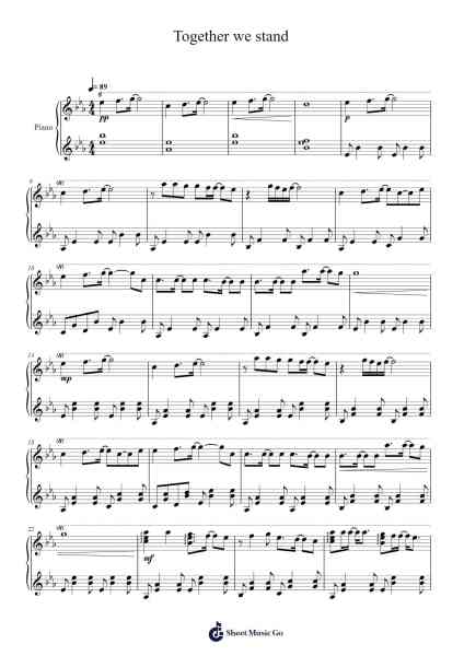 Together we stand Sheet Music by Hans Zimmer/Steve Mazzaro-Arr.Wilhelker Croftsdrew
