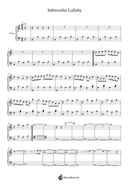 Subwoofer Lullaby Sheet Music by C418-Arr.Gosnix