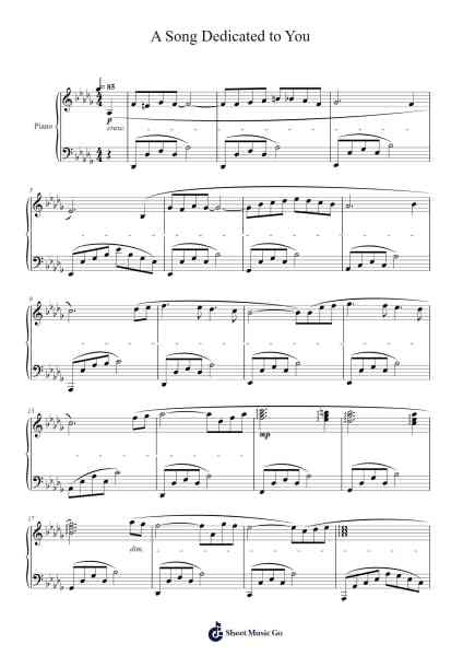 A Song Dedicated to You Sheet Music by Masao Aichi-Arr.Chilflower