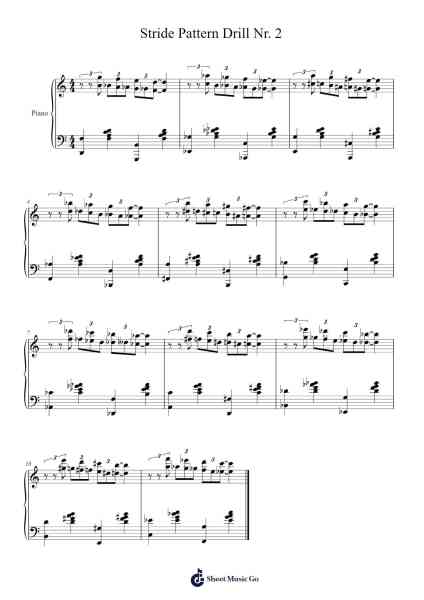 Stride Pattern Drill Nr. 2 Sheet Music by Oscar Peterson-Arr.Jobrist