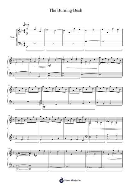 The Burning Bush Sheet Music by Hans Zimmer-Arr.Pearroe