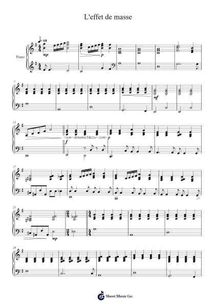 L'effet de masse Sheet Music by Maëlle-Arr.Sailsharte Troypril