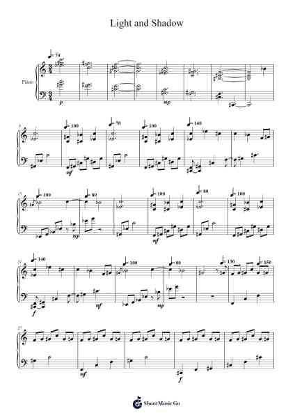 Light and Shadow Sheet Music by Philip Wesley-Arr.Subill