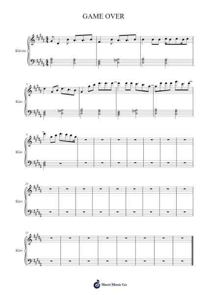 GAME OVER Sheet Music by undefined-Arr.Popbraith Cookryl