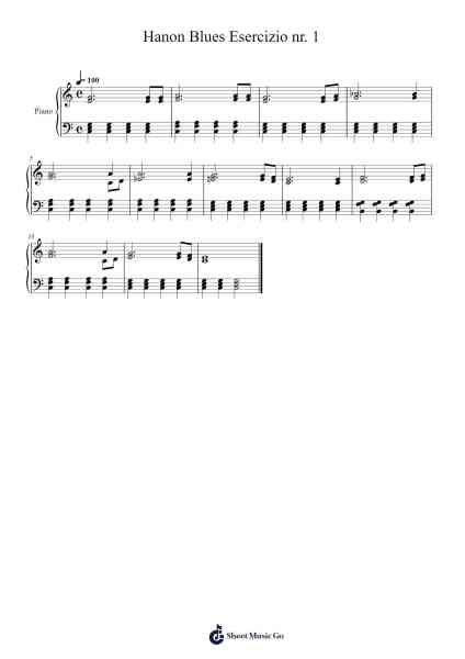 Hanon Blues Esercizio nr. 1 Sheet Music by -Arr.Juneven