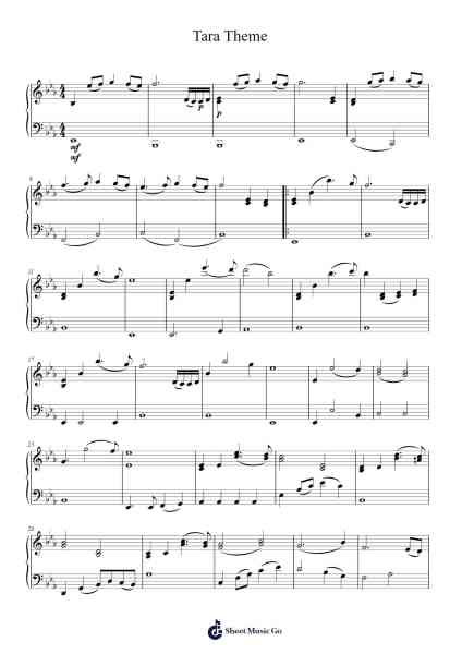 Tara Theme Sheet Music by Max Steiner-Arr.Evertrine Curcent