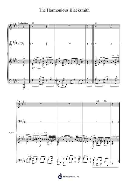 Air & Variations "The Harmonious Blacksmith" Sheet Music by G.F. Handel-Arr.Popthus