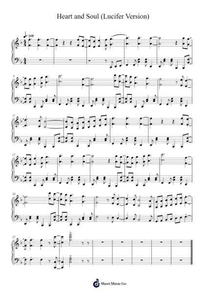 Heart and Soul (Lucifer Version) Sheet Music by -Arr.Bisnow Yedtiane