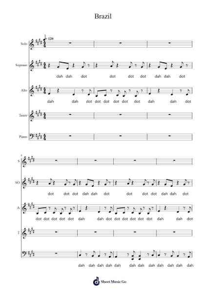 Brazil Sheet Music by Declan McKenna-Arr.Consdia Debruth