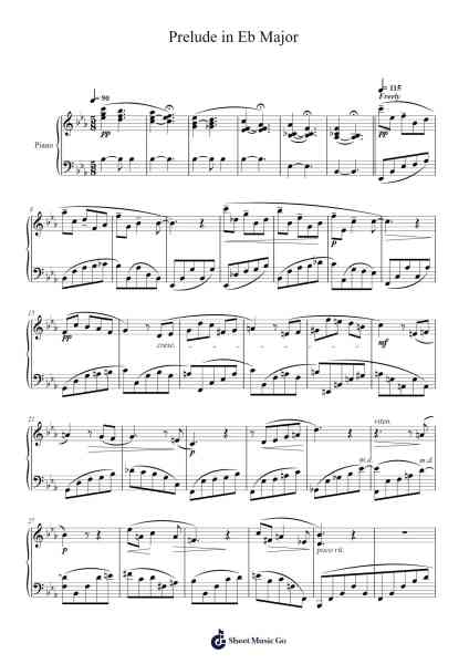 Prelude in Eb Major Sheet Music by Bethany Wakim-Arr.Tifvian Pegcon