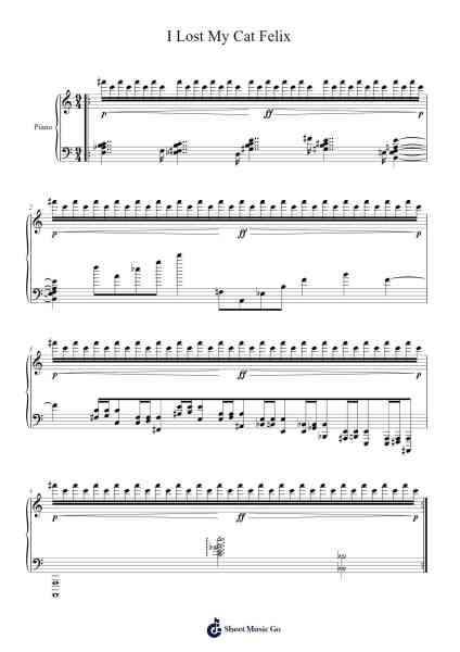 I Lost My Cat Felix Sheet Music by Chanvan Bcy-Arr.Cliffcam Whbill