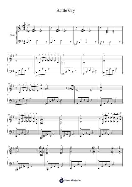 Battle Cry Sheet Music by Imagine Dragons-Arr.Chrisphael Reedno
