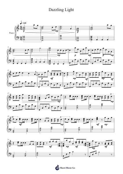 Dazzling Light Sheet Music by Pop Piano-Arr.Dilpont Trollsper