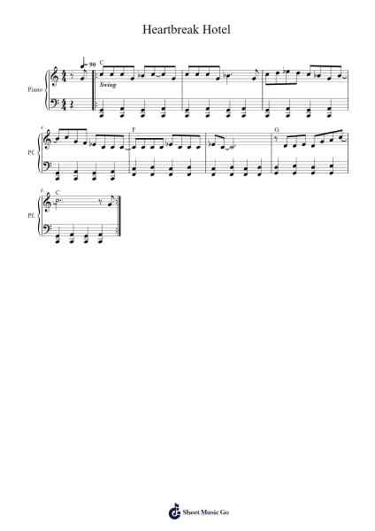 Heartbreak Hotel Sheet Music by Elvis Presley-Arr.Blyder