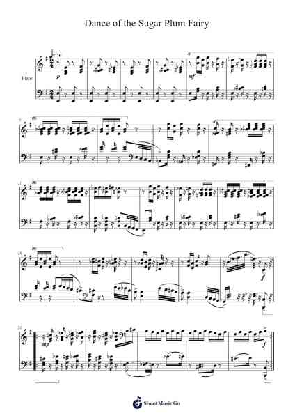 Dance of the Sugar Plum Fairy from The Nutcracker Suite, Op. 71a Sheet Music by Pyotr Ilyich Tchaikovsky-Arr.Loliz O'Conbach
