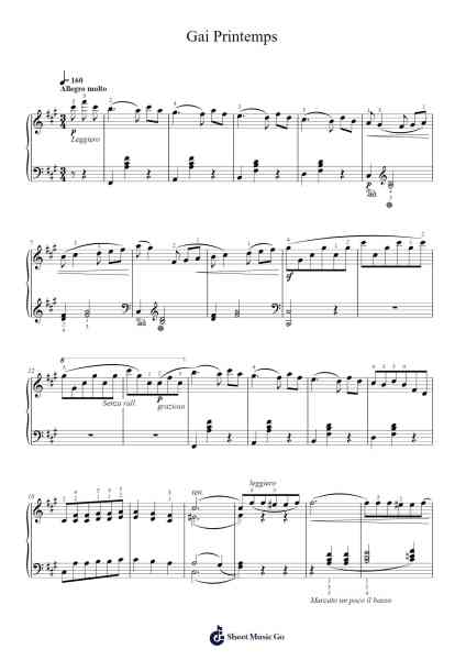 Gai Printemps Sheet Music by Mel Bonis-Arr.Xefunk Huttrick