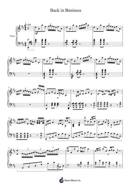 Back in Business Sheet Music by Evan Call-Arr.Calbrown Yertate