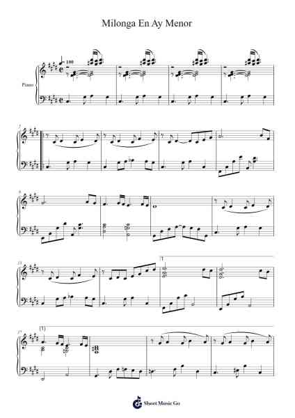 Milonga En Ay Menor Sheet Music by Astor Piazzolla-Arr.Kaygill Clarcarr