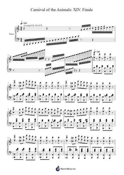 The Carnival of the Animals: XIV. Finale Sheet Music by Camille Saint-Saëns-Arr.Kylejy Burrene