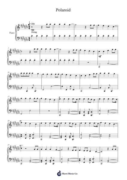 Polaroid Sheet Music by Imagine Dragons-Arr.Crylip