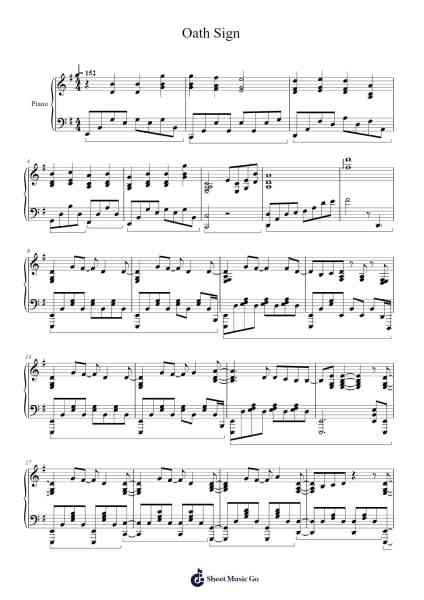 Oath Sign Sheet Music by Mauguy-Arr.Gedodd