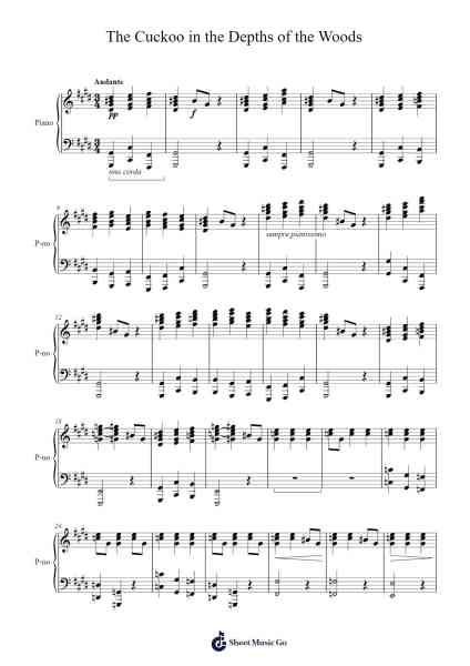 The Cuckoo in the Depths of the Woods Sheet Music by Camille Saint-Saëns-Arr.Corsay Parhys