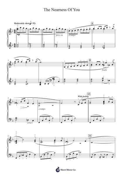 The Nearness Of You Sheet Music by Hoagy Carmichael-Arr.Bushver