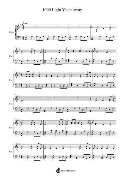 1000 Light Years Away Sheet Music by Chelsea Lee Greenwood-Arr.Dougnick Steinmeo