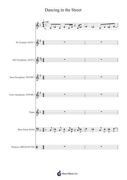 Dancing in the Street Sheet Music by Martha and The Vandellas-Arr.Solin