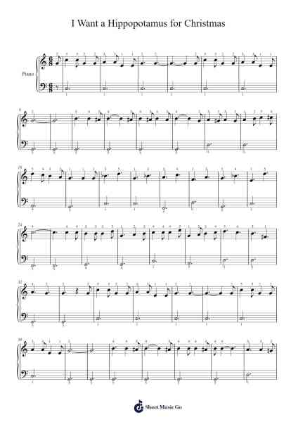 I Want A Hippopotamus For Christmas Sheet Music by John Rox-Arr.Saxbraith