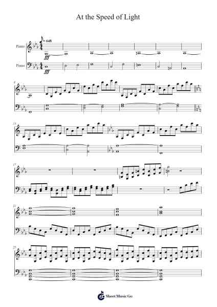 At the Speed of Light Sheet Music by Dimrain47-Arr.Sonxe
