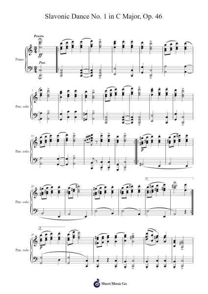 Slavonic Dance No. 1 in C Major, Op. 46 Sheet Music by Antonín Dvořák-Arr.Ianruth Xalain