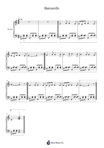 Barcarolle Sheet Music by Jacques Offenbach-Arr.Otnold
